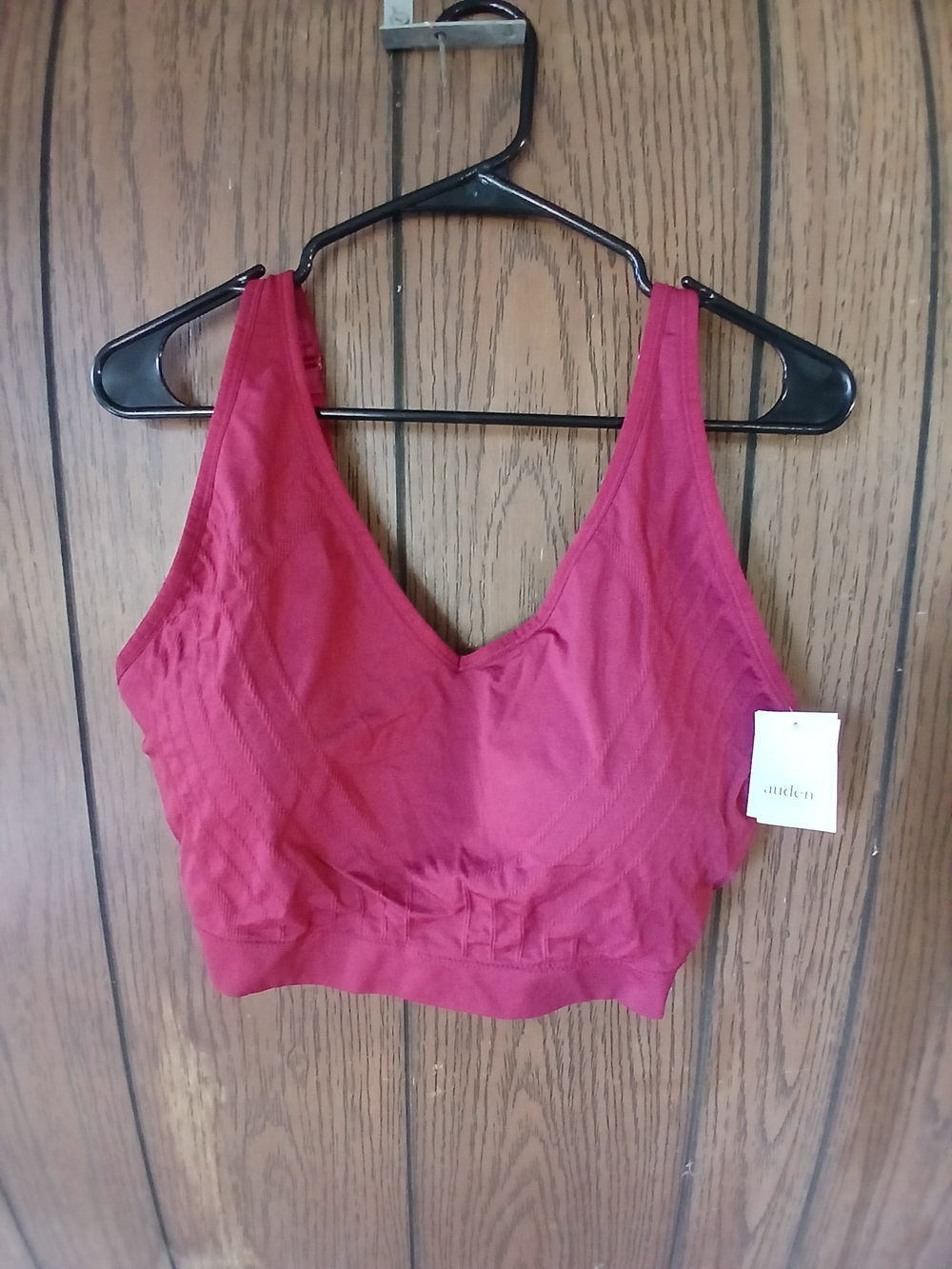 Plus Size 4X Auden Burgundy Red Wireless Seamless Bralette With Removable Pads